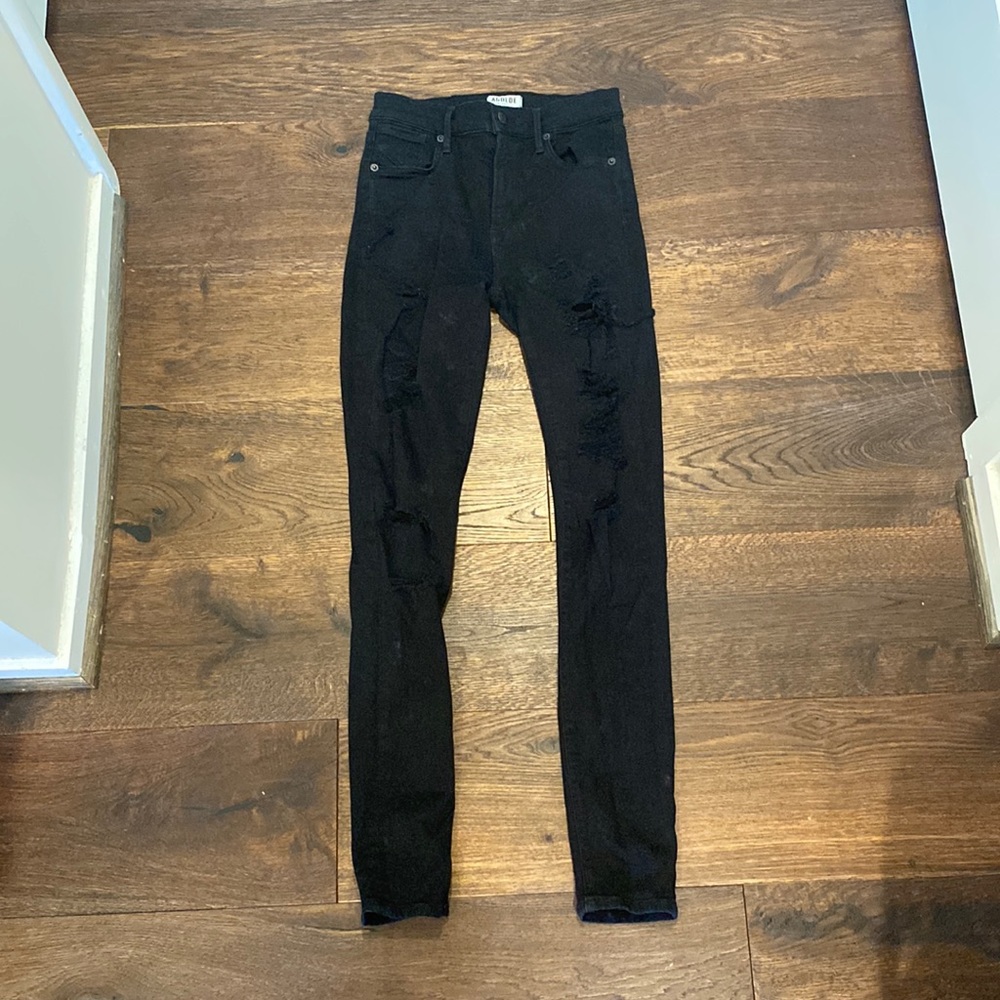AGOLDE black ripped skinny jeans